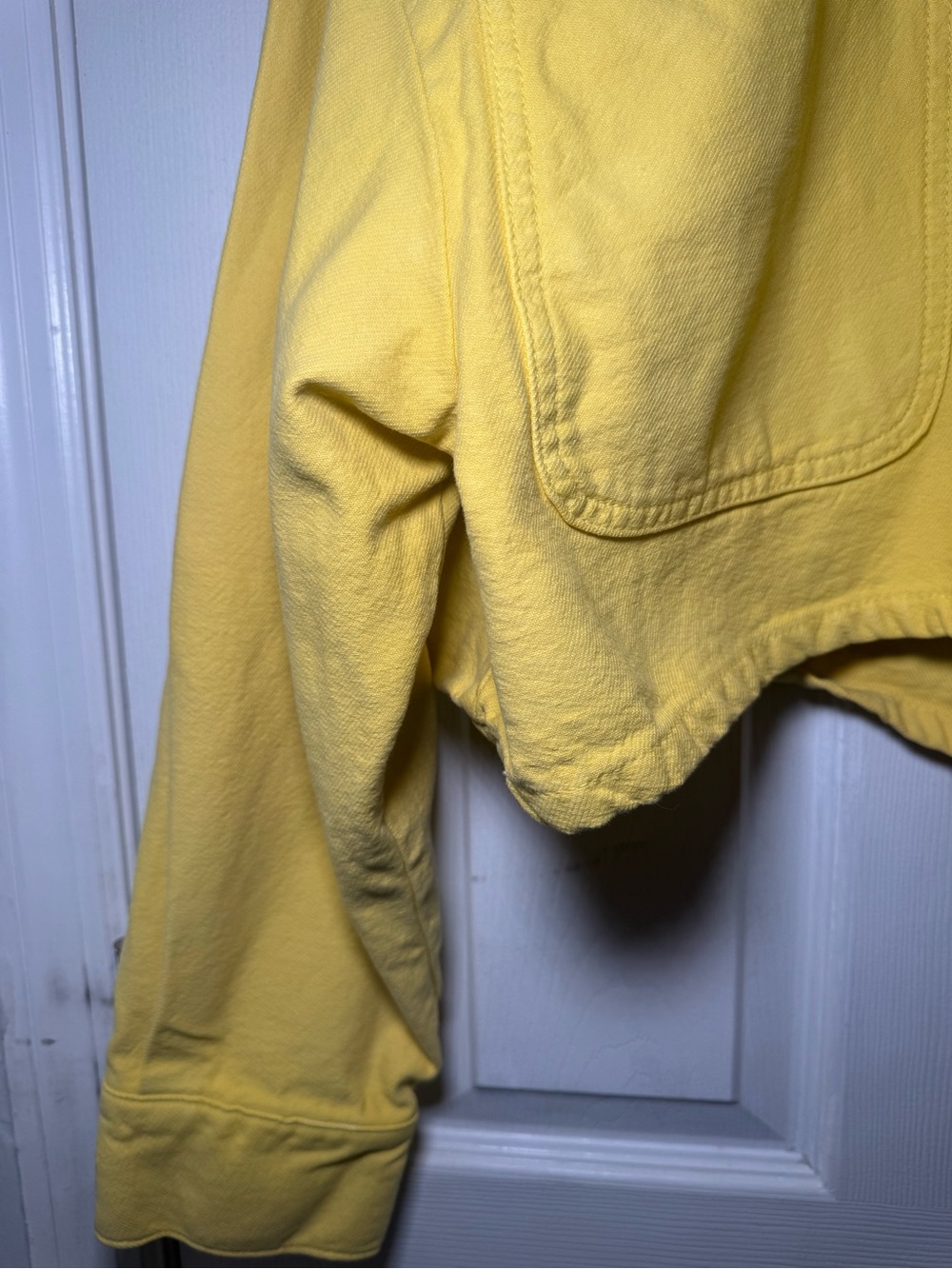 Zara Cropped Yellow Button-Front Denim Jacket - Picture 3 of 8